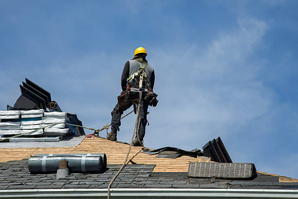 Professional Gutter Installation technician working in Reidsville, NC